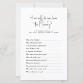 Baby shower Game Hoe goed ken je mama? (Voorkant)