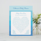 Baby shower game in Blue Ombre Stripes (Staand voorkant)