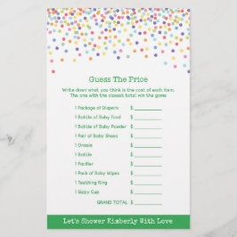 Baby shower game in Confetti Thema