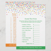 Baby shower game in Confetti Thema (Voorkant / Achterkant)
