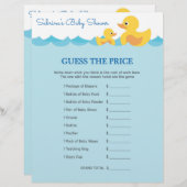 Baby shower game in Cute Rubber Duck Theme (Voorkant / Achterkant)