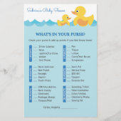Baby shower game in Cute Rubber Duck Theme Flyer (Achterkant)