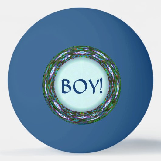 baby shower Game! Jongen of Meisje? Team Boy! Pingpongbal (Voorkant)