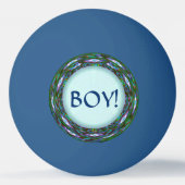 baby shower Game! Jongen of Meisje? Team Boy! Pingpongbal (Achterkant)
