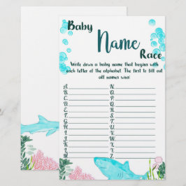 Baby shower Game Kaart Baby Naam Race