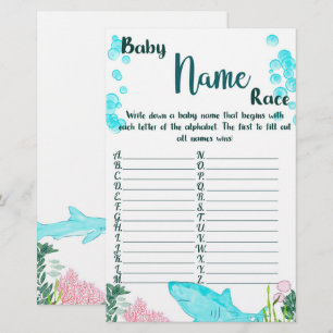 Baby shower Game Kaart Baby Naam Race