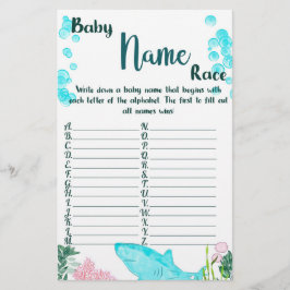 Baby shower Game Kaart Baby Naam Race
