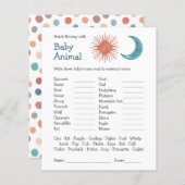 Baby shower Game Match Mam & Baby Boho Sun Moon (Voorkant / Achterkant)