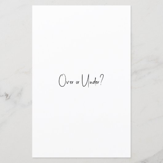 Baby shower game over of onder? (Achterkant)