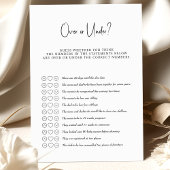 Baby shower game over of onder?