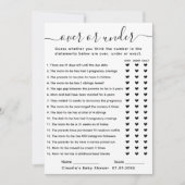 Baby shower Game Over of Onder Kaart (Voorkant)