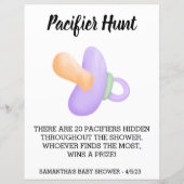 Baby shower Game Pacifier-jacht (Achterkant)