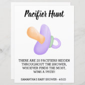 Baby shower Game Pacifier-jacht (Voorkant / Achterkant)