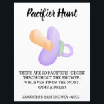Baby shower Game Pacifier-jacht<br><div class="desc">Dit ontwerp kan op het gebied worden gepersonaliseerd dat door de foto en/of tekst te veranderen wordt verstrekt. Of het kan worden aangepast door te klikken deze Sjabloon personaliseert en dan de klik te kiezen om verdere optie aan te passen en de kleur van de achtergrond te schrappen of te...</div>