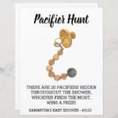 Baby shower Game Pacifier jachtWaterverf (Voorkant / Achterkant)