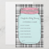Baby shower Game Pink Blue Mason Jar (Voorkant / Achterkant)