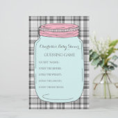 Baby shower Game Pink Blue Mason Jar (Staand voorkant)