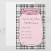 Baby shower Game Pink Mason Jar (Voorkant / Achterkant)