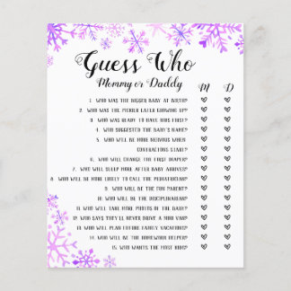 Baby shower Game - Raad eens wie, Baby het is koud