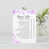 baby shower Game - Raad eens wie, Baby het is koud Kaart (Staand voorkant)