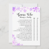 baby shower Game - Raad eens wie, Baby het is koud Kaart (Voorkant)