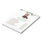 Baby shower Game raad eens wie Rood Panda Beer Notitieblok (Linkerzijde)