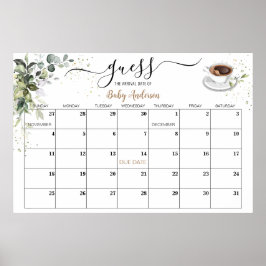 Baby shower game Raad Vervaldatum Poster agenda