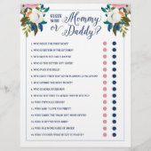 Baby shower Game raad wie mama of papa Editable is (Voorkant)