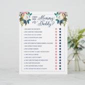 Baby shower Game raad wie mama of papa Editable is (Staand voorkant)