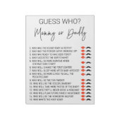 Baby shower Game raad wie neutraal script heeft Notitieblok (Linkerzijde)