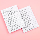 Baby shower Game Trivia Survey Kaart