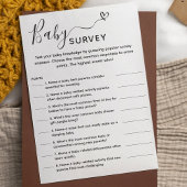 Baby shower Game Trivia Survey Kaart
