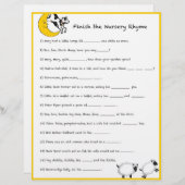 Baby shower game - Voltooi de neursery Rhyme (Voorkant / Achterkant)