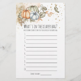 Baby shower game Wat zit er in een luiertas Flyer