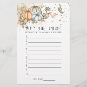 Baby shower game Wat zit er in een luiertas Flyer