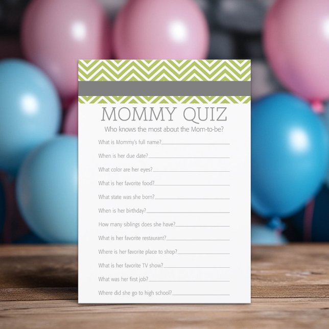 Baby shower Game - Wie kent mama beste Quiz (Custom Shower Game)