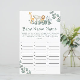 Baby shower Game Wild One Baby Predictions