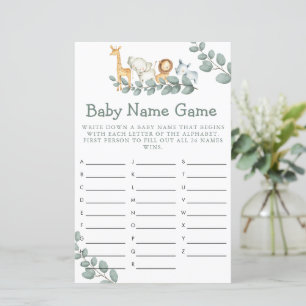 Baby shower Game Wild One Baby Predictions
