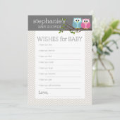 Baby shower Game Wishes Advieskaart (Staand voorkant)