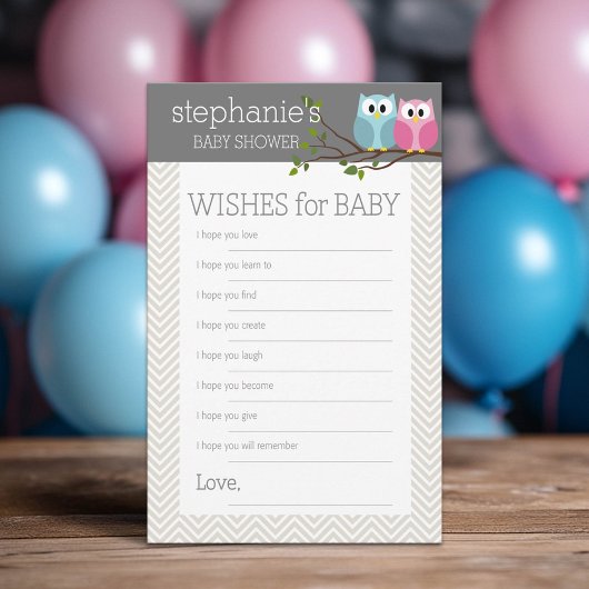 Baby shower Game Wishes Advieskaart