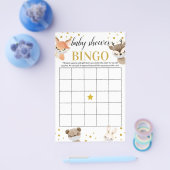 Baby shower Game Woodland Baby Animals Bingo Kaart (Enkel)