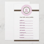 Baby shower game - Word Jumble (Voorkant / Achterkant)