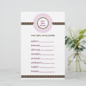 Baby shower game - Word Jumble (Staand voorkant)