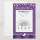 Baby shower game - Word Search (Voorkant / Achterkant)