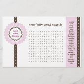 Baby shower game - Word Search (Voorkant)