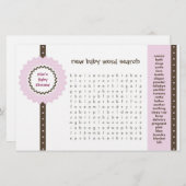Baby shower game - Word Search (Voorkant / Achterkant)