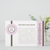 Baby shower game - Word Search (Staand voorkant)