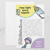 Baby shower game - Word Search (Voorkant / Achterkant)