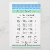 Baby shower game - Word Search (Voorkant / Achterkant)