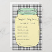 baby shower Game Yellow Mint Mason Jar Briefpapier (Voorkant / Achterkant)